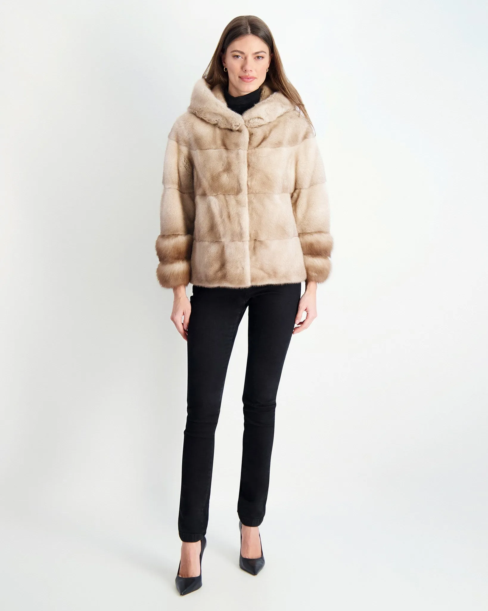 Mink Parka with Stone Marten Cuffs