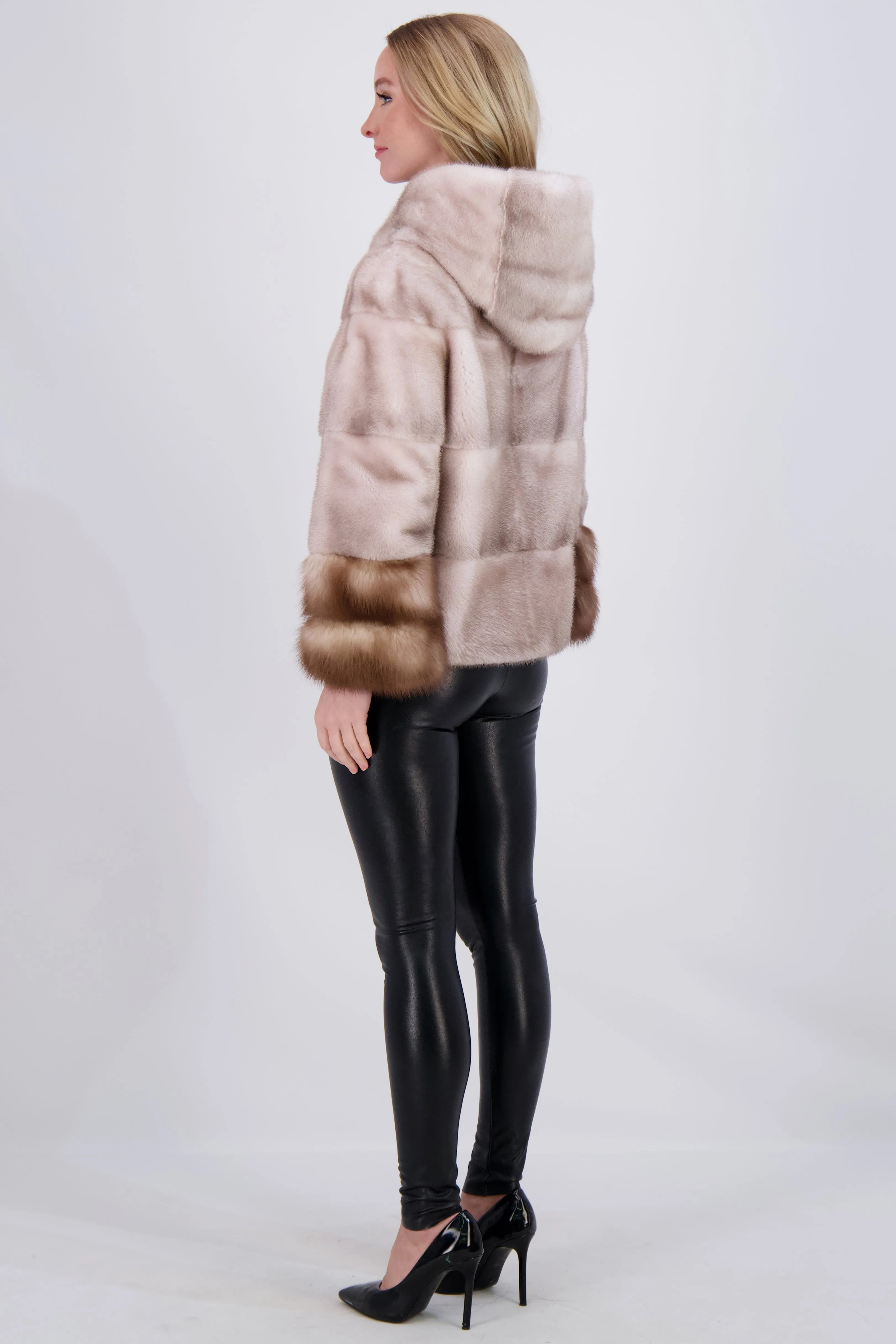 Mink Parka with Stone Marten Cuffs