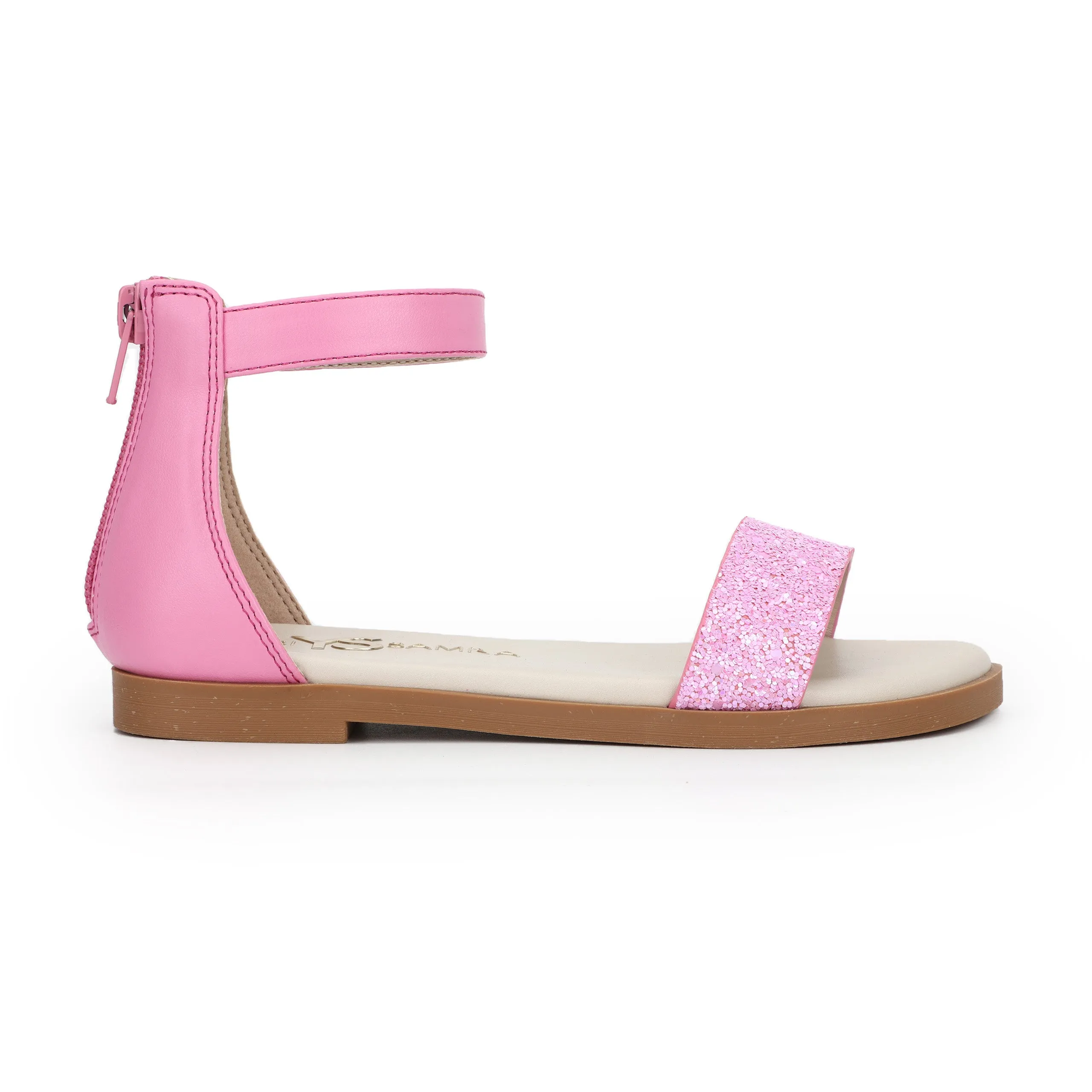 Miss Cambelle Glitter Sandal in Pink - Kids