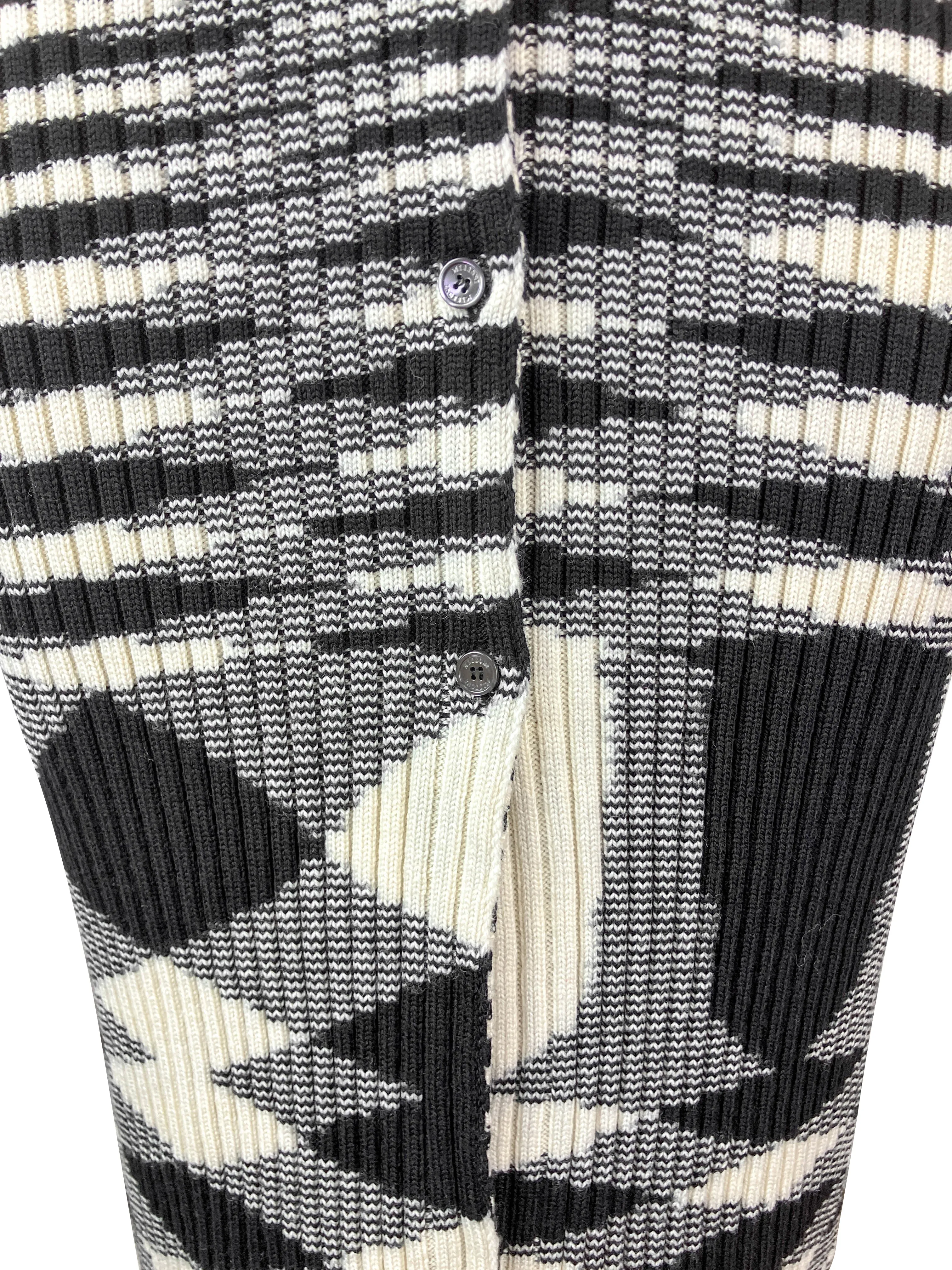 Missoni Knitted Space Dyed Midi Dress in Black/Cream