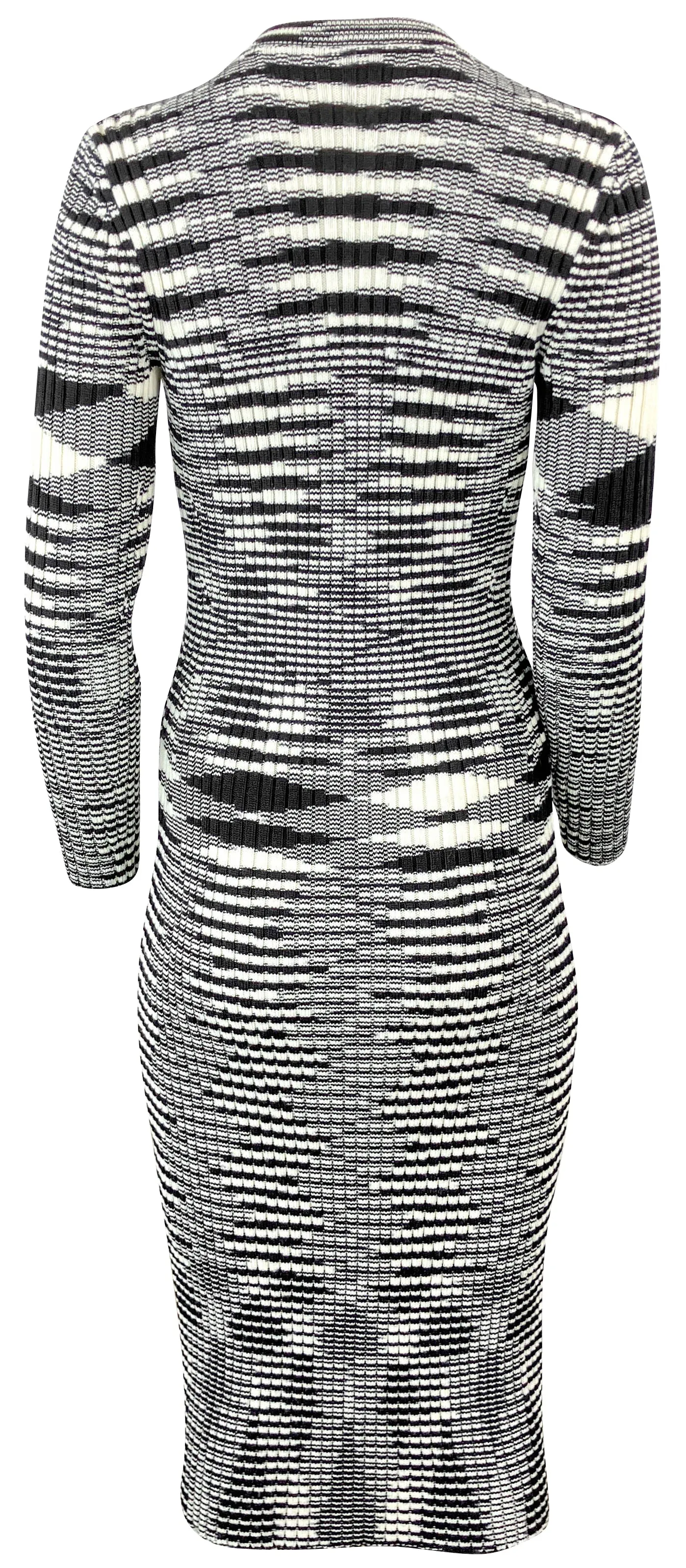 Missoni Knitted Space Dyed Midi Dress in Black/Cream