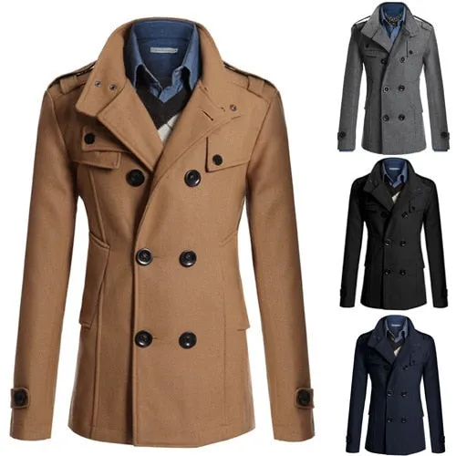 MRMT Brand Autumn Winter New Men's Jackets Body Repair Woolen Overcoat for Male Double Breasted Thickened Jacket