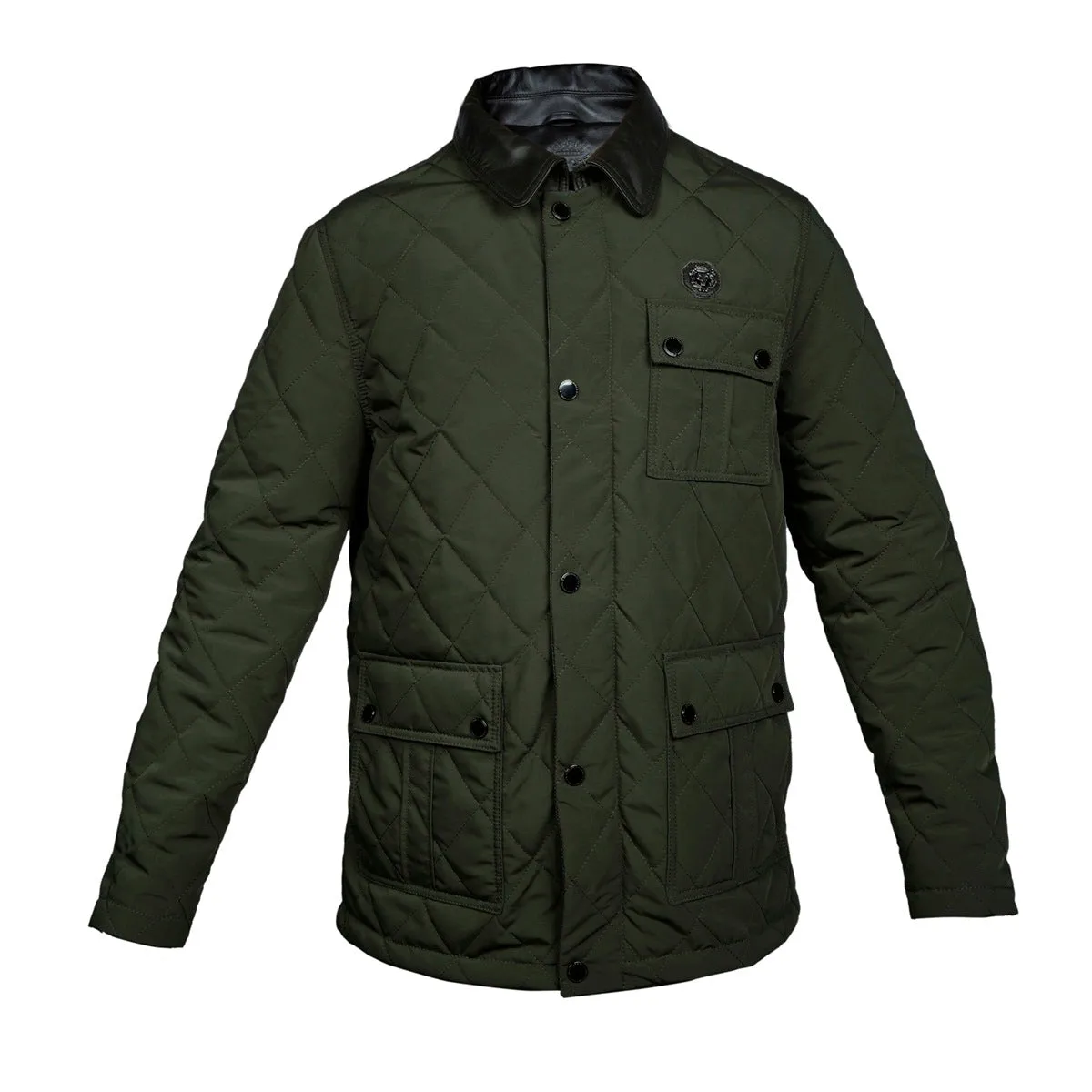 Multi Flap Pocket Green Puffer Jacket