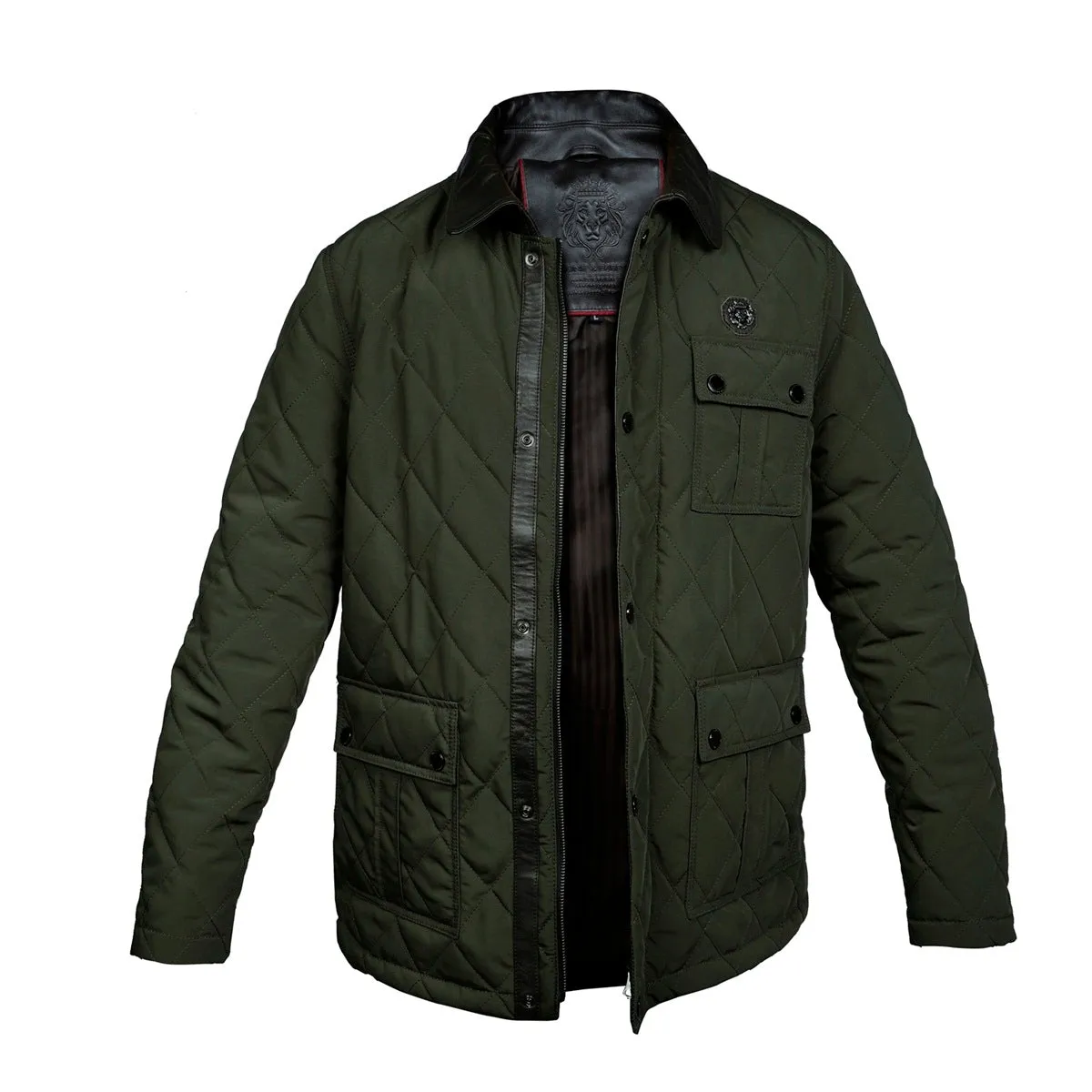 Multi Flap Pocket Green Puffer Jacket