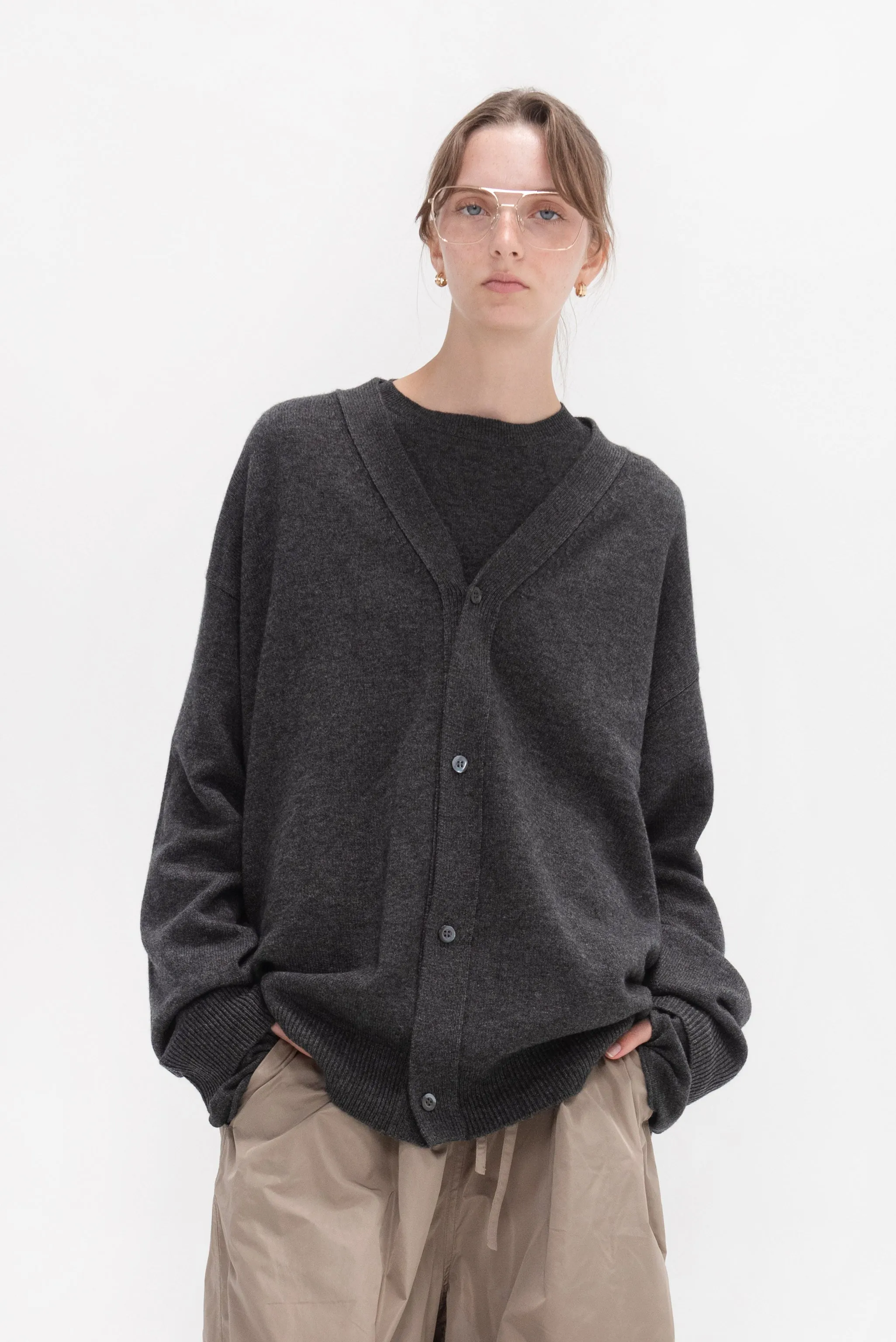 Myth Cardigan, charcoal melange