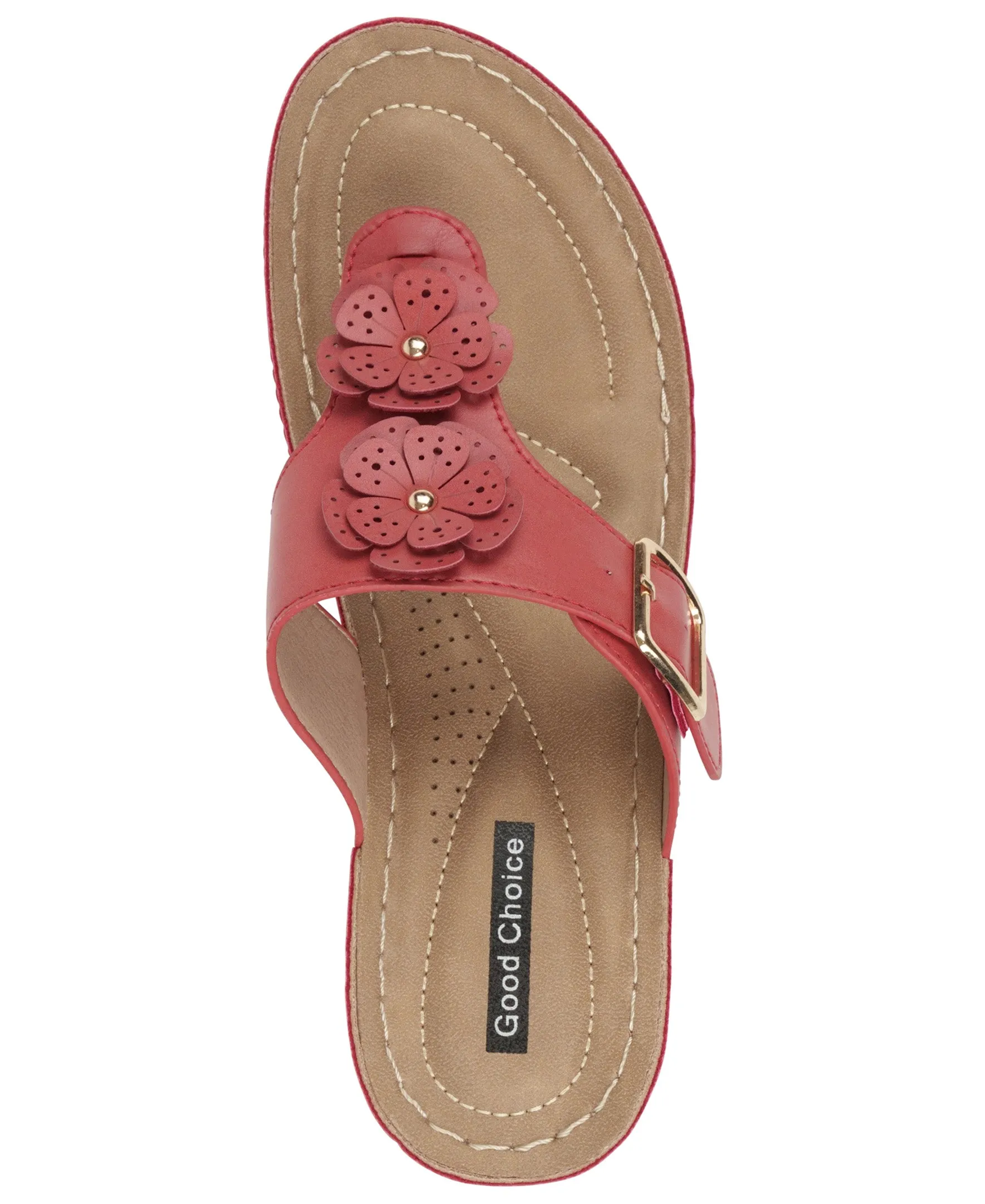 Narbone Coral Wedge Sandals