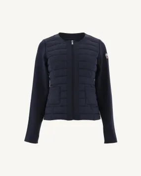 Navy Almeria lightweight bi-fabric puffer jacket