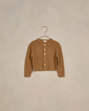 Nora Lee Cropped Pointelle Cardigan - Golden