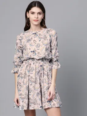 Off White Paisley Skater Dress