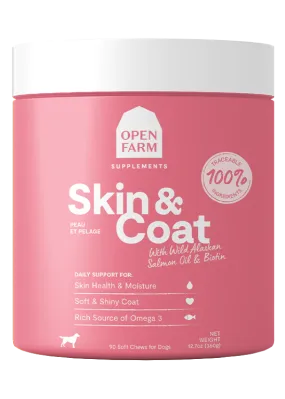 Open Farm Skin & Coat Supplement for Dogs 90 soft chews