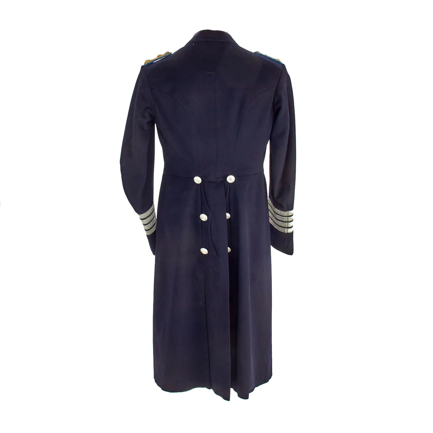 Original German WWII German Kriegsmarine Navy Construction Admin Captain’s Wool Overcoat