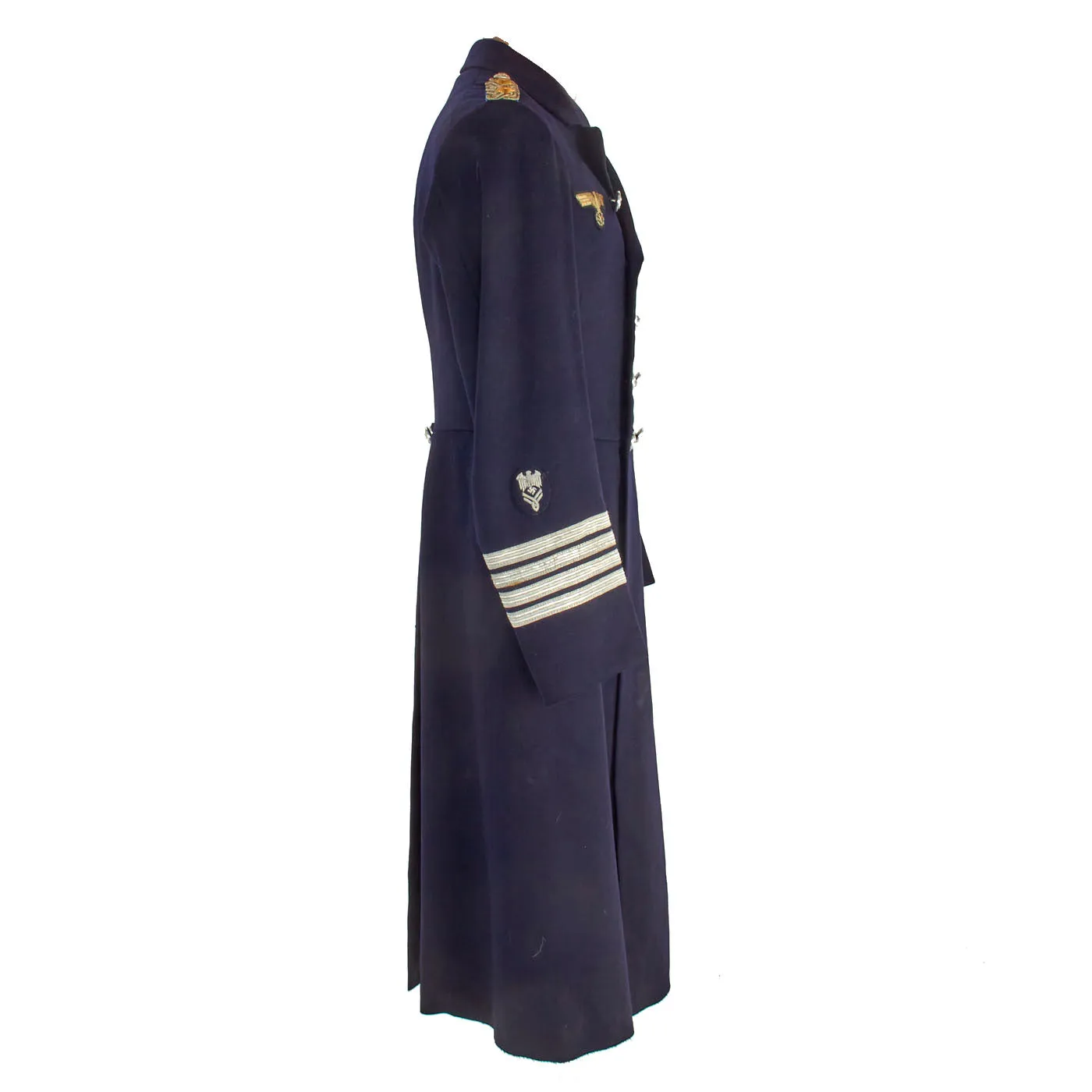 Original German WWII German Kriegsmarine Navy Construction Admin Captain’s Wool Overcoat