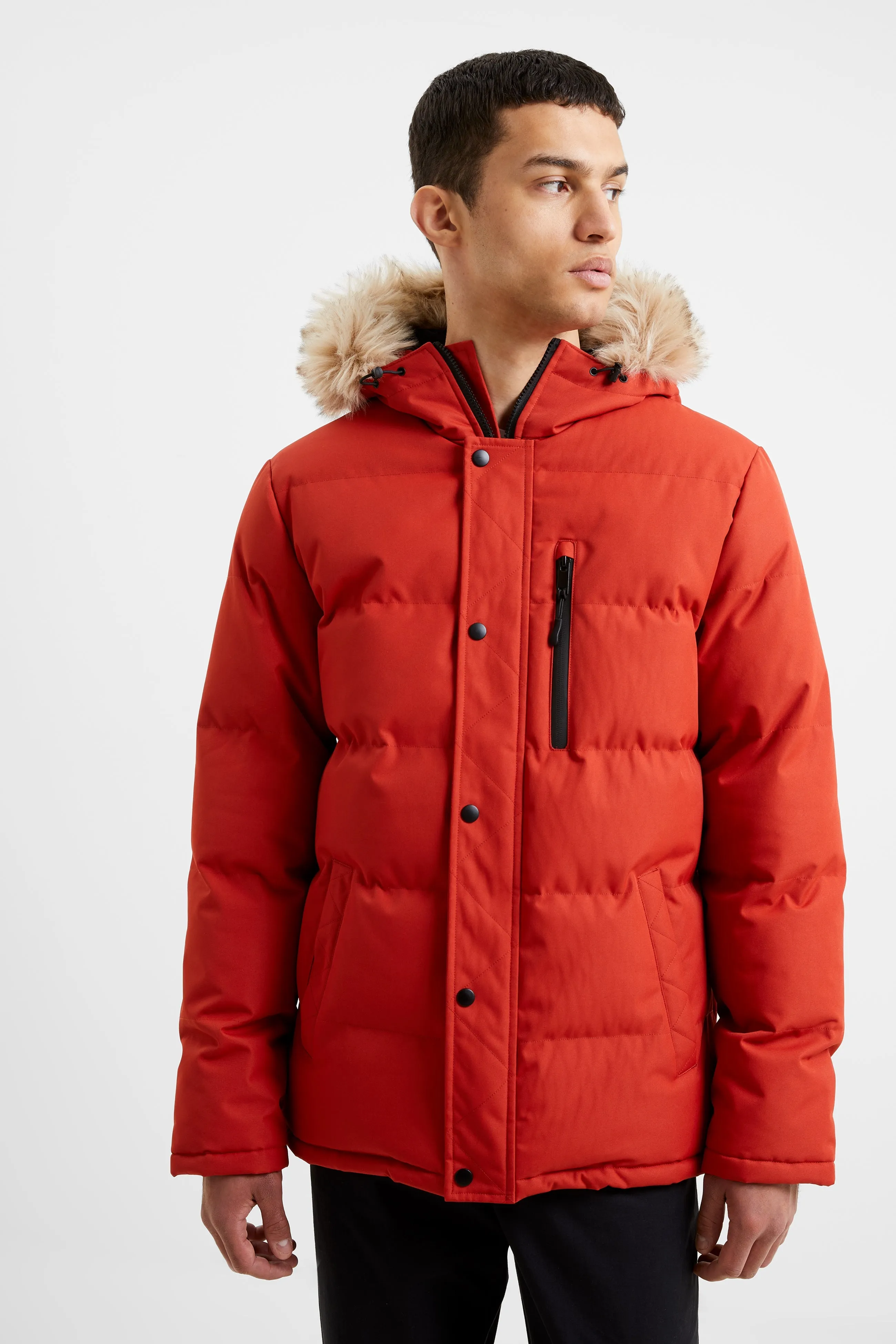 Padded Mid Length Parka Coat