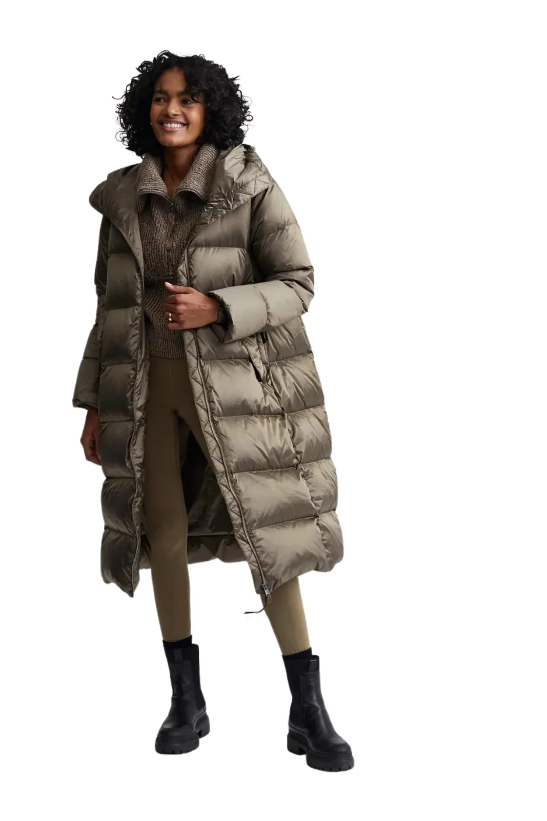 Payton Puffer Coat Brushed Olive Metallic