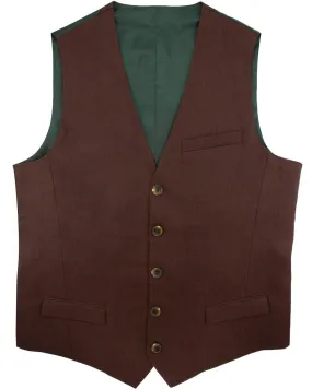 Percy Linen Waistcoat - Chocolate