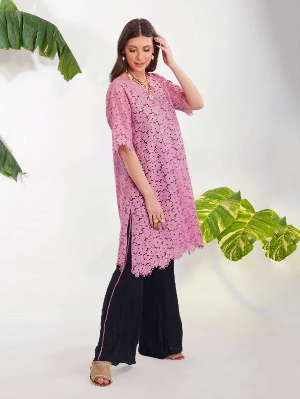 Pink Broderie Anglaise Tunic Set (Set of 2)