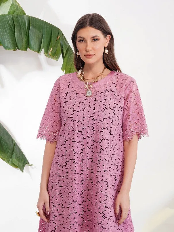 Pink Broderie Anglaise Tunic Set (Set of 2)