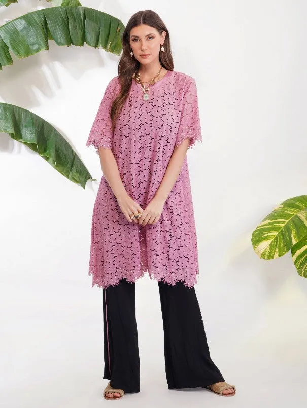 Pink Broderie Anglaise Tunic Set (Set of 2)