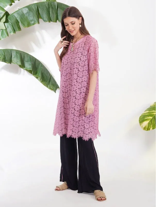 Pink Broderie Anglaise Tunic Set (Set of 2)