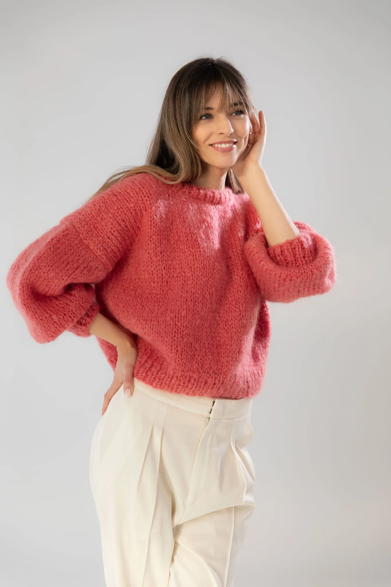 Pink Mohair and Organic Wool Sweater