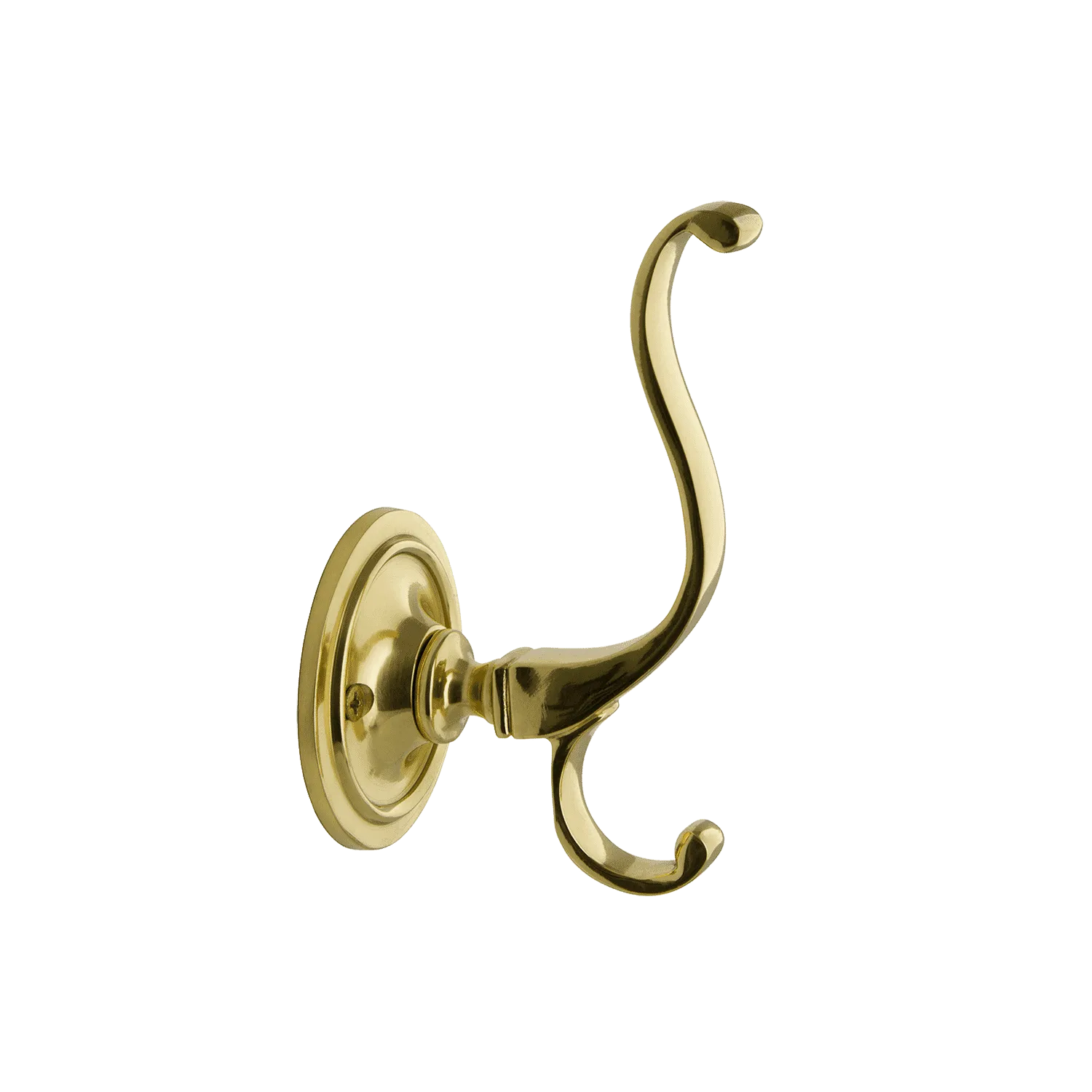 Plain Coat Hook in Unlacquered Brass