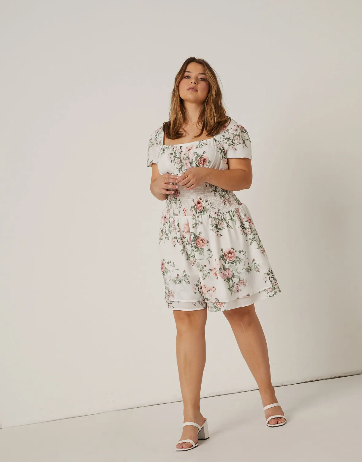 Plus Size Floral Baby Doll Dress