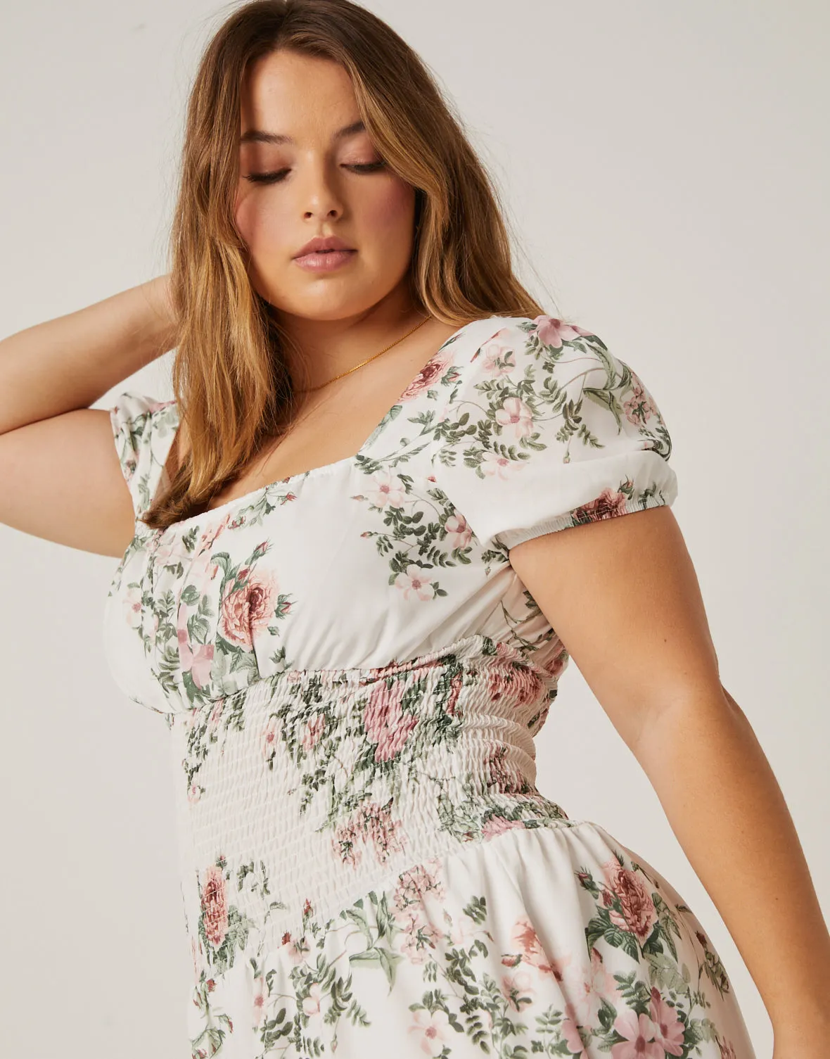 Plus Size Floral Baby Doll Dress