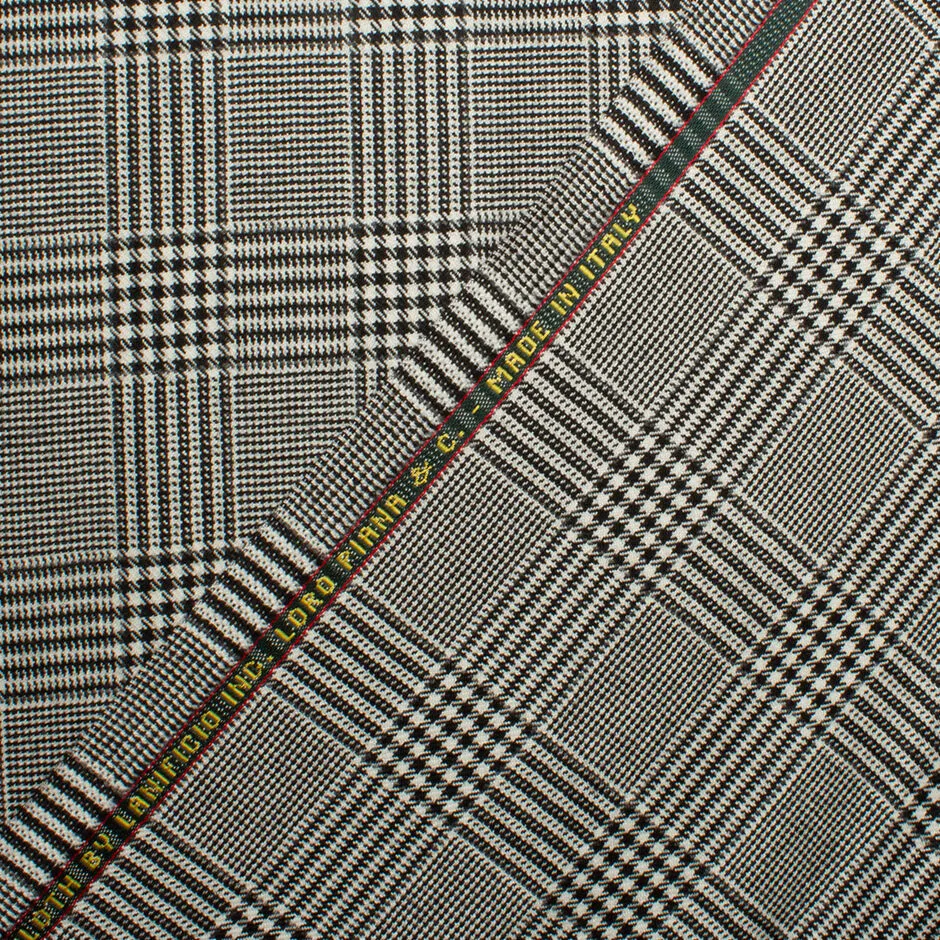 Prince of Wales Check Worsted Spun Cashmere