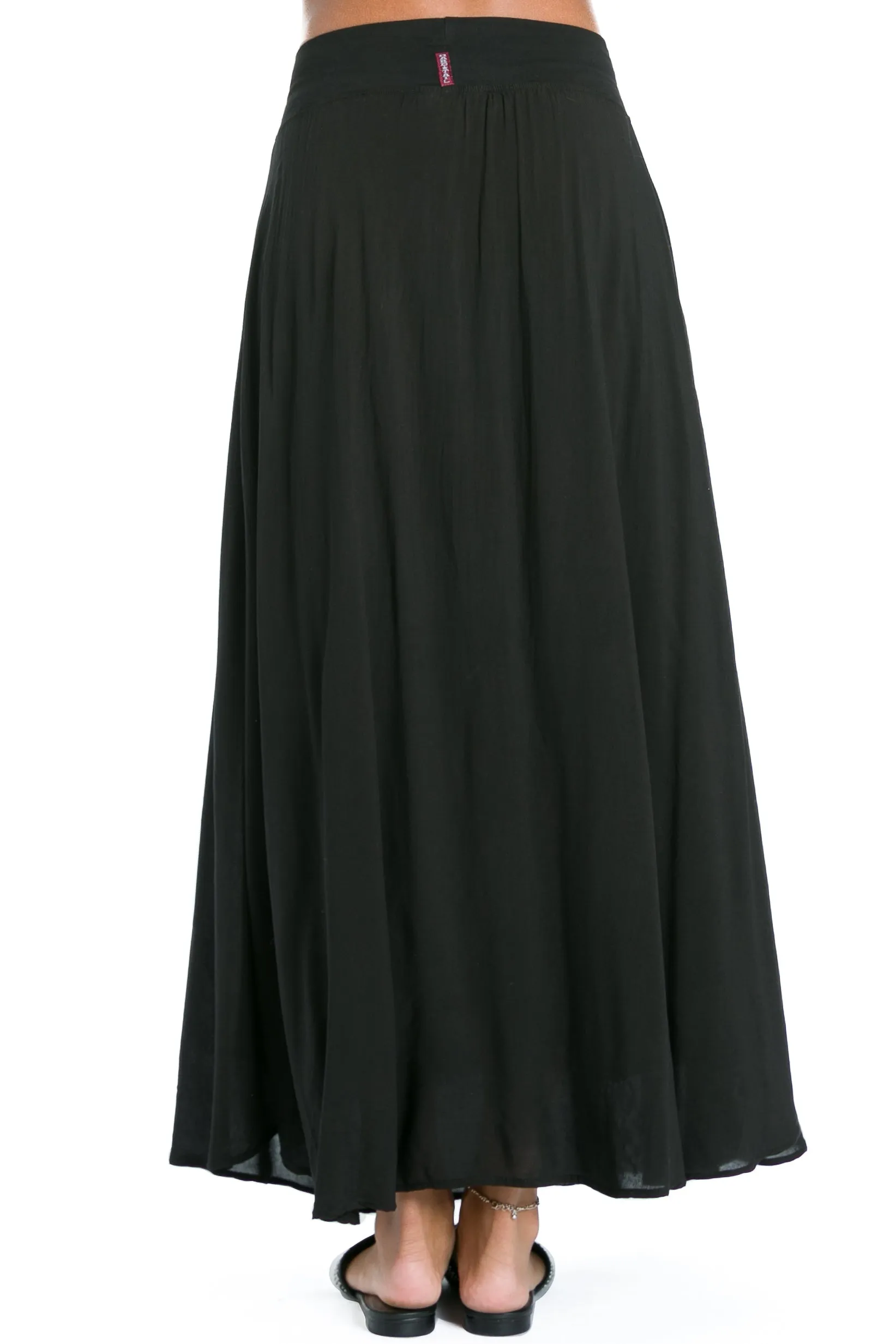 Pull-On Double Layered Maxi Skirt