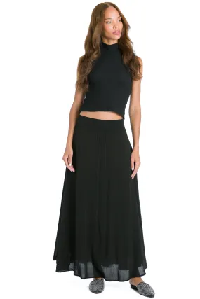 Pull-On Double Layered Maxi Skirt