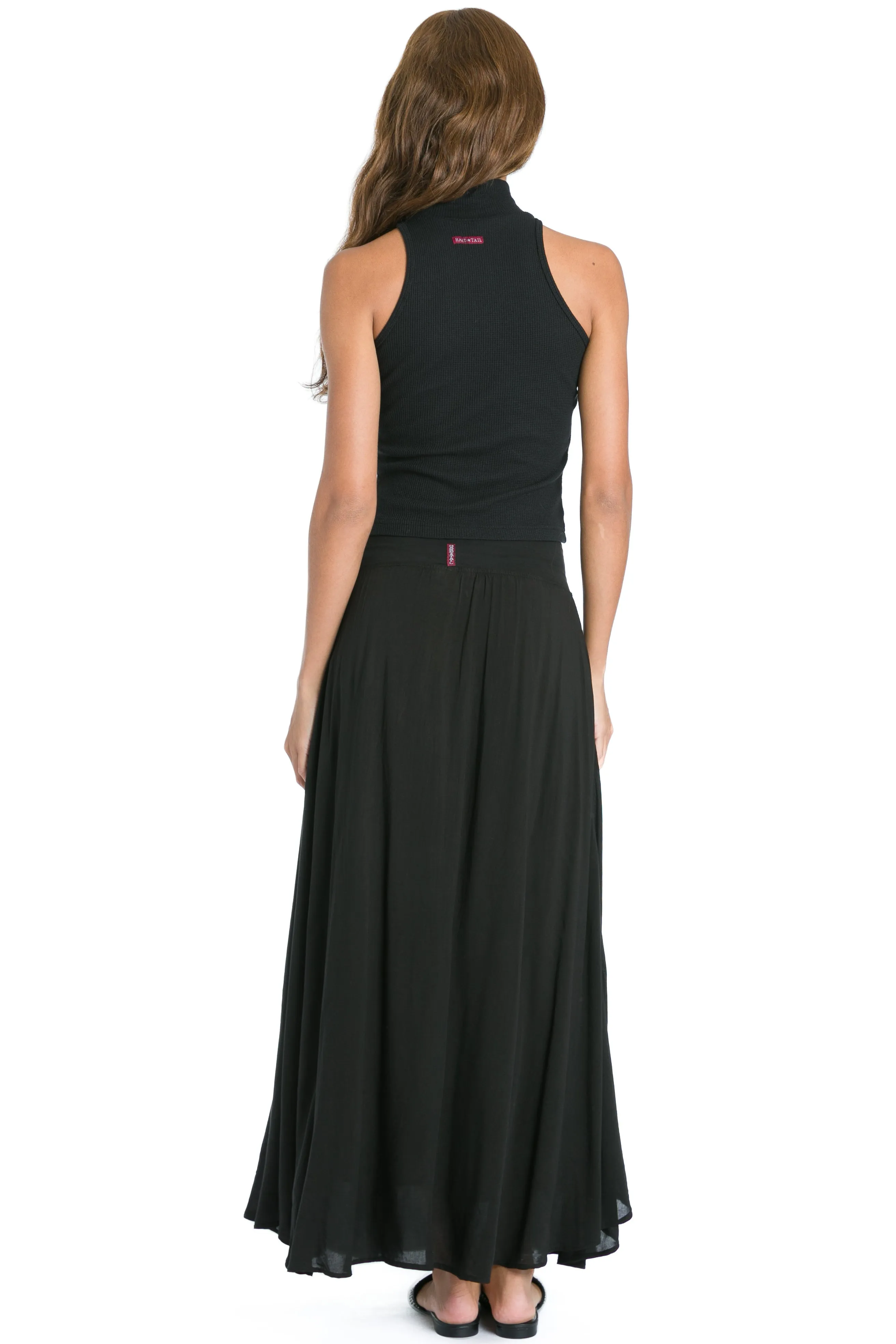 Pull-On Double Layered Maxi Skirt