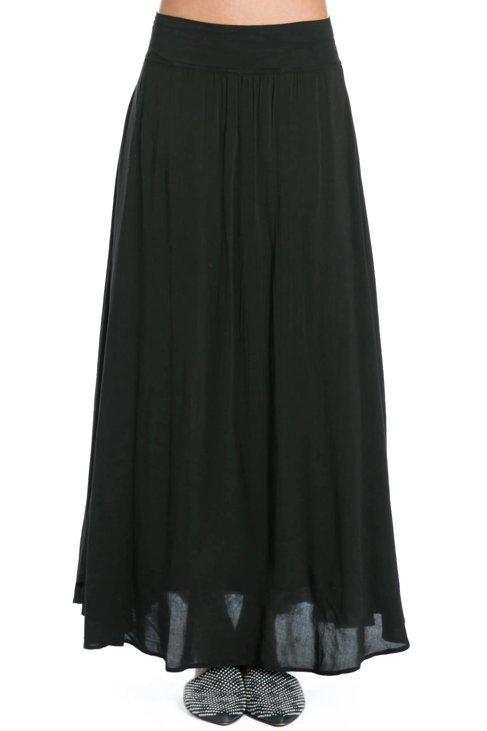 Pull-On Double Layered Maxi Skirt