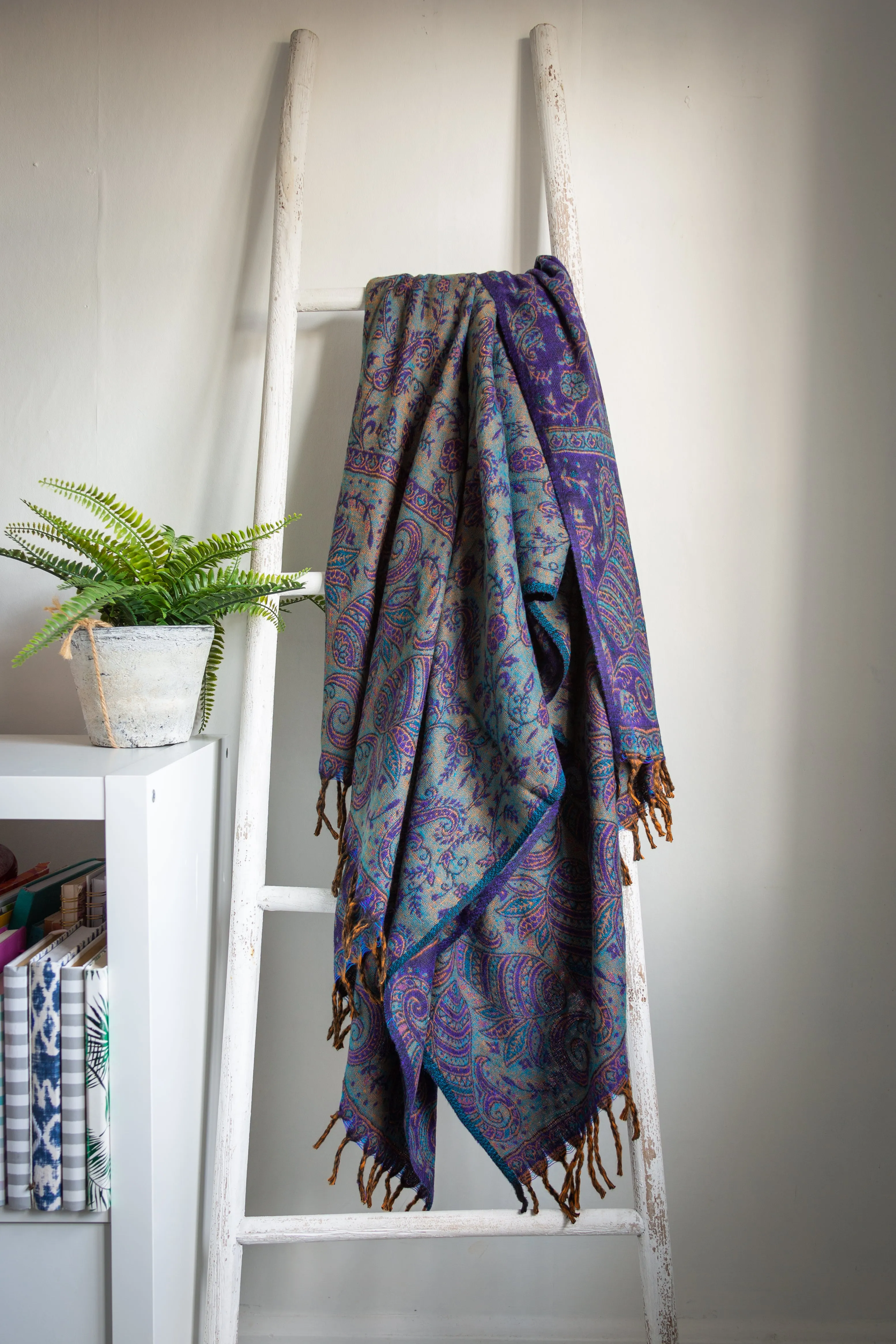 Purple Paisley Blanket Scarf