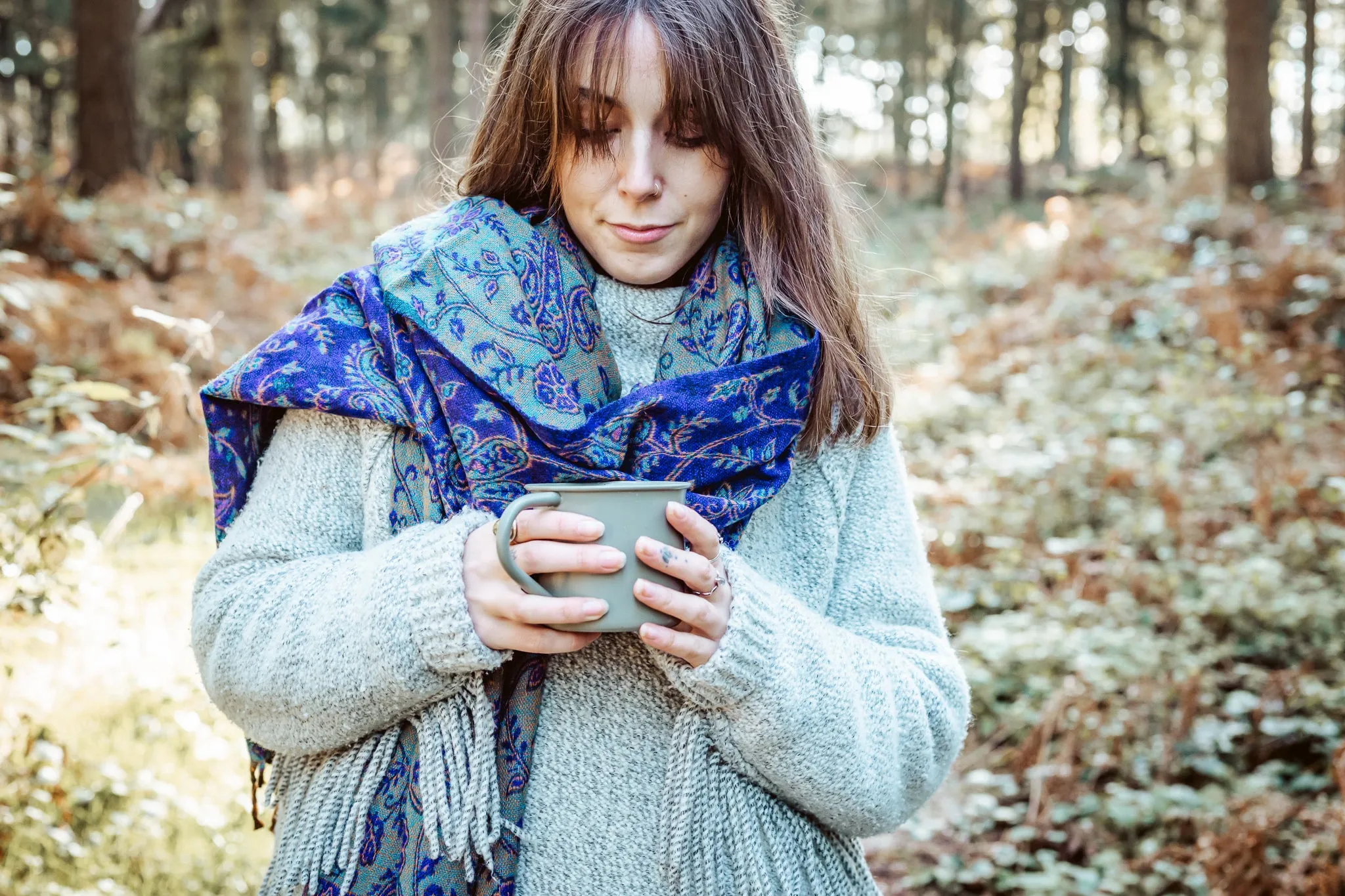 Purple Paisley Blanket Scarf