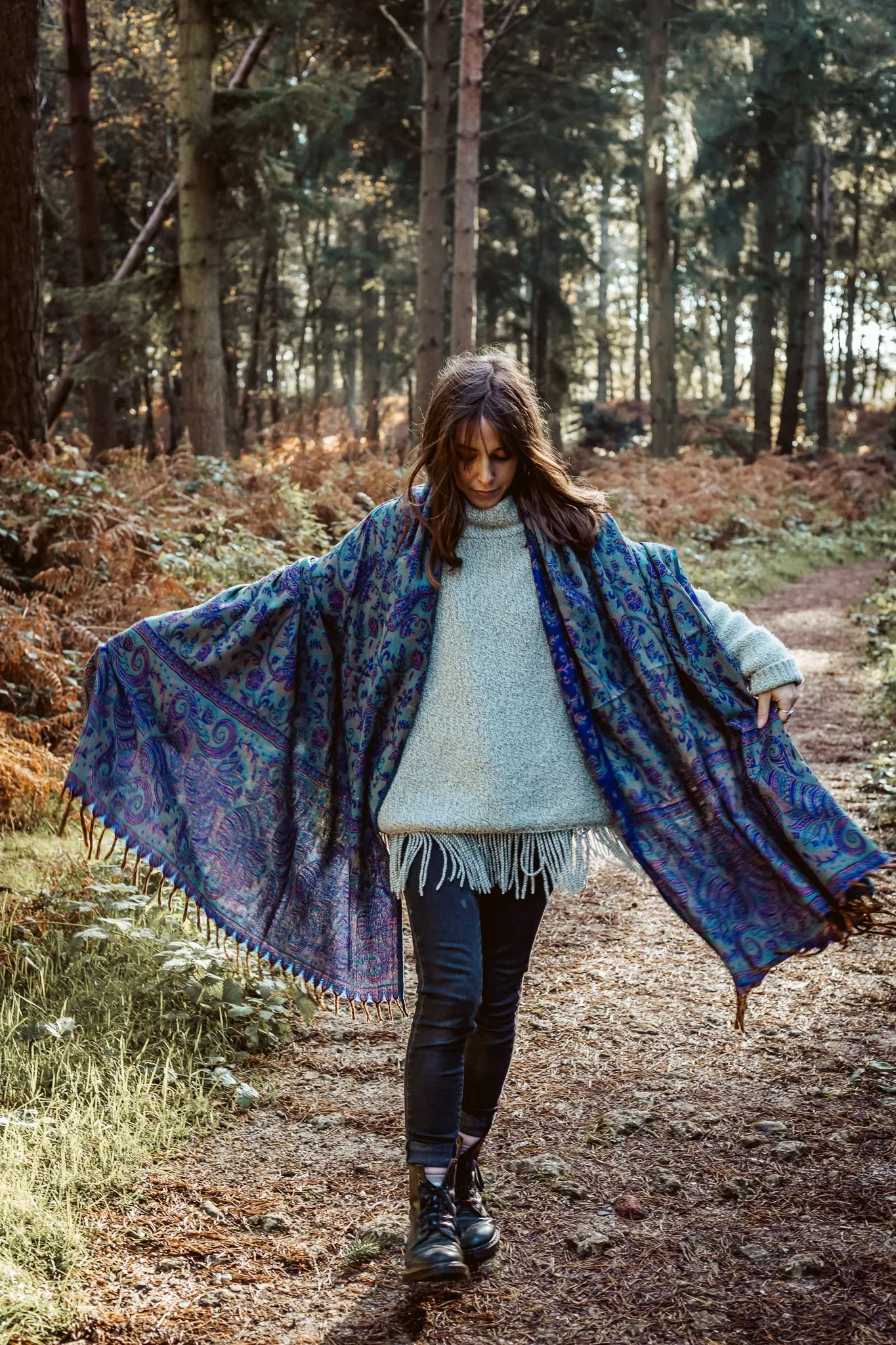 Purple Paisley Blanket Scarf