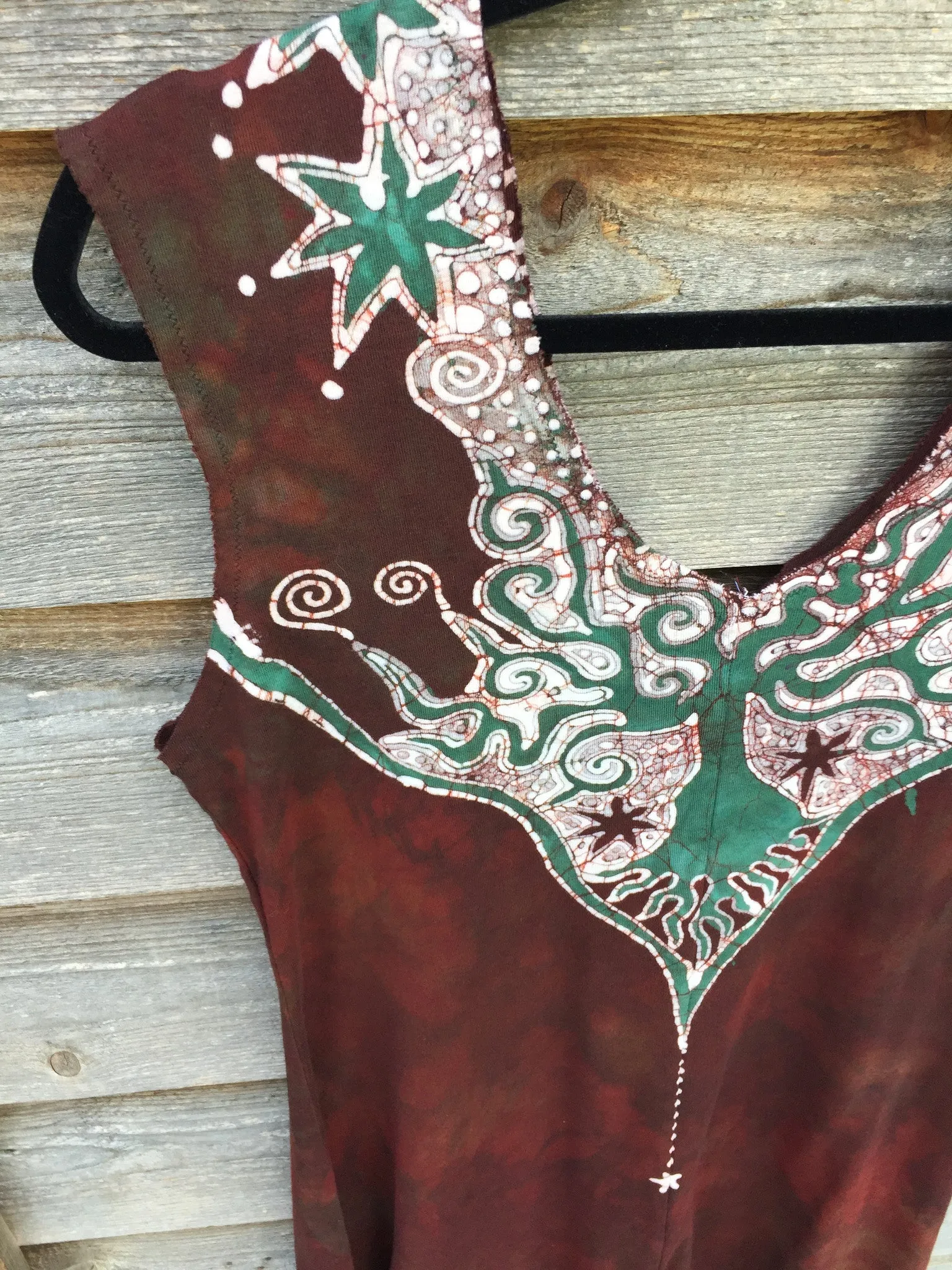 Red Earth Star Organic Cotton Batik Dress