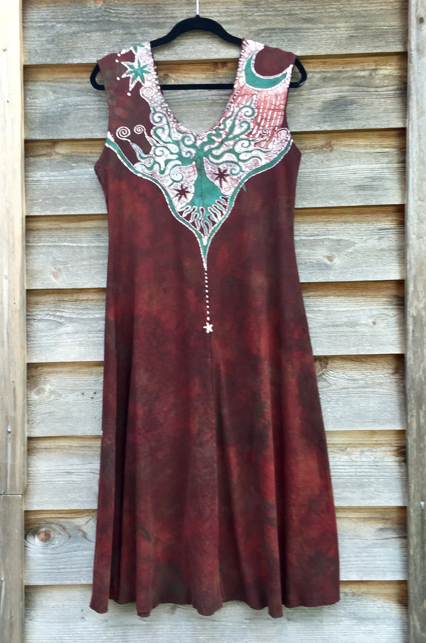 Red Earth Star Organic Cotton Batik Dress