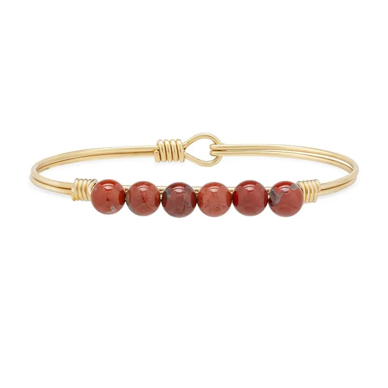 Red Jasper Energy Stone Bangle Bracelet for Self Confidence