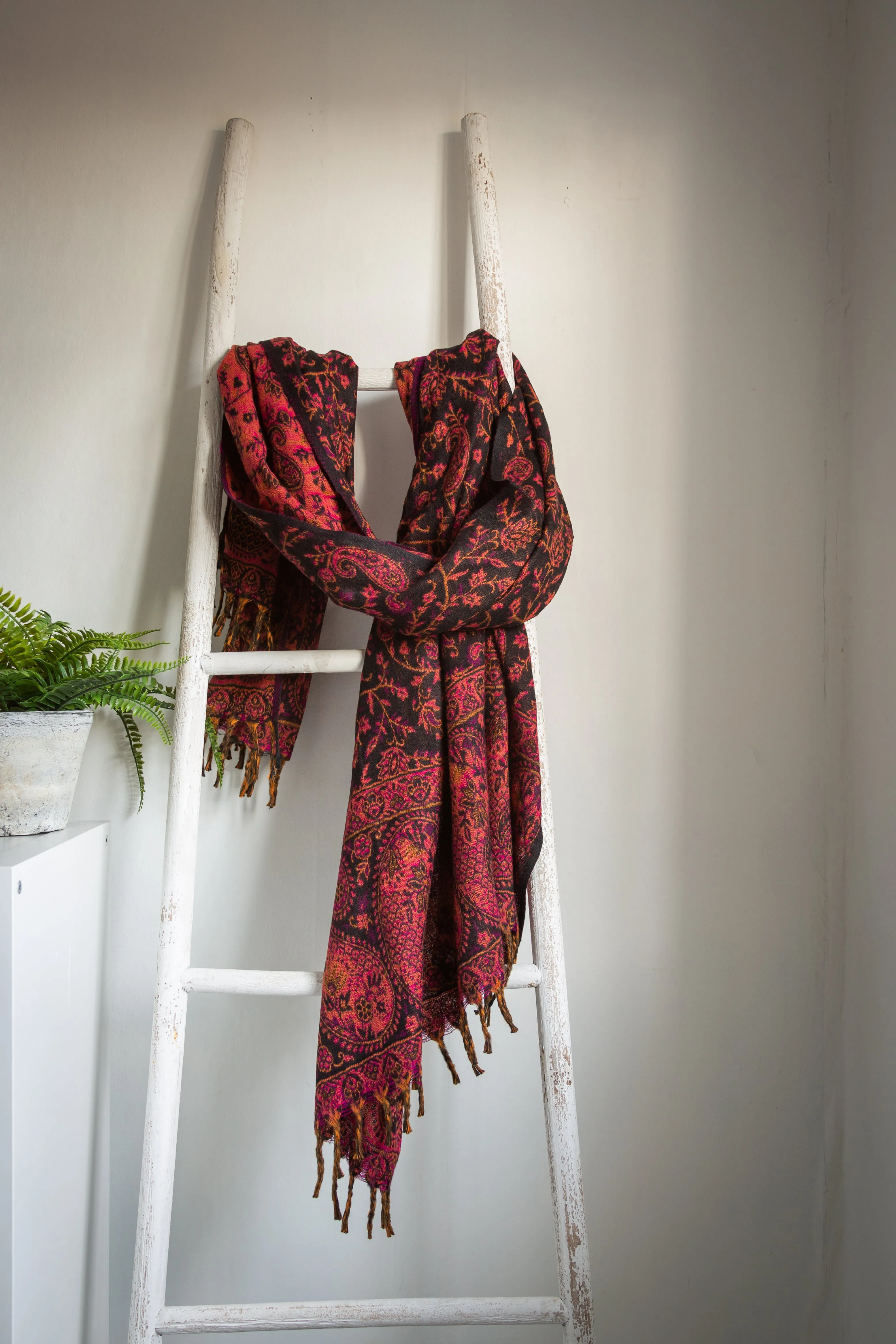 Red Paisley Blanket Scarf