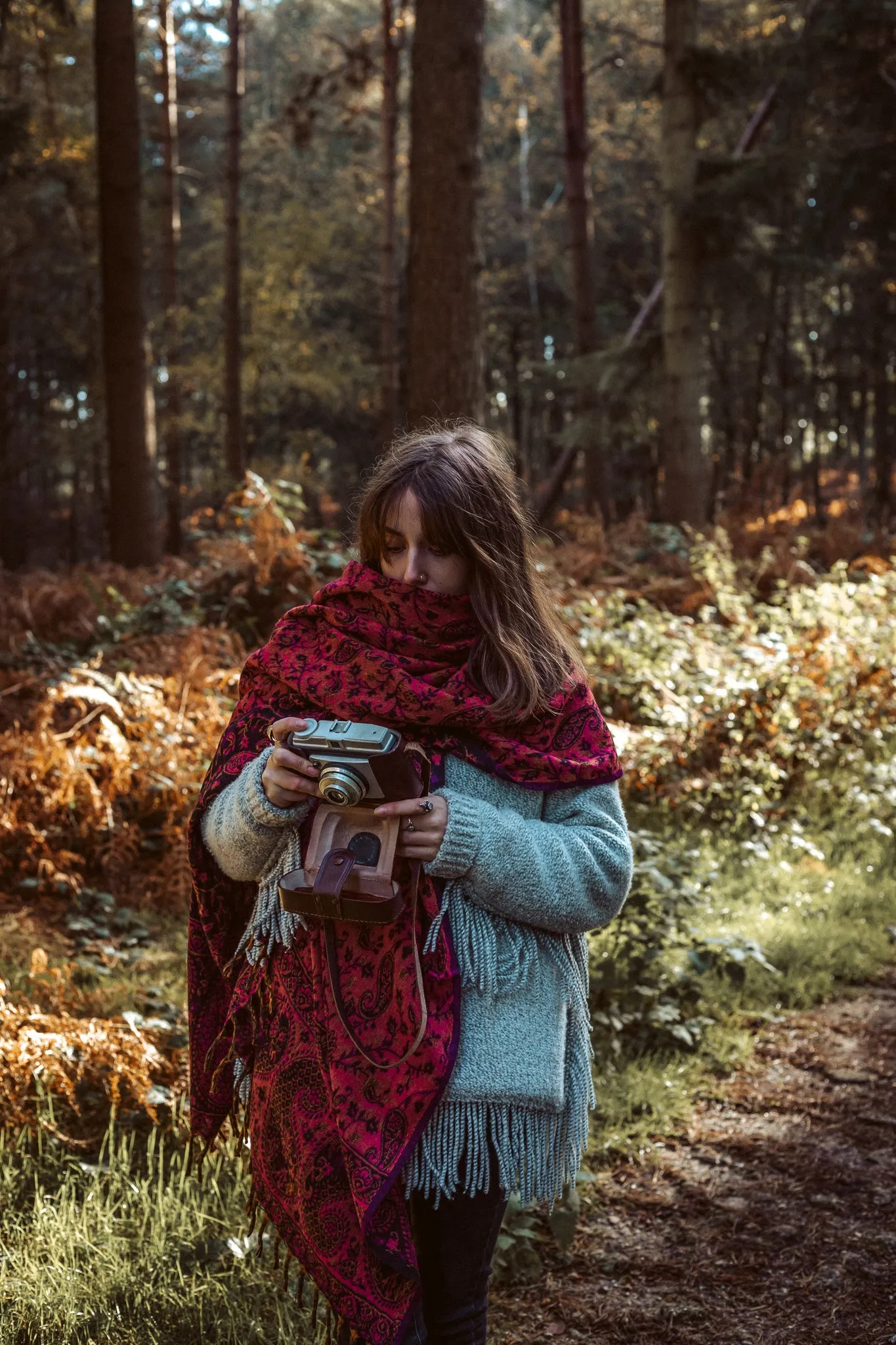 Red Paisley Blanket Scarf