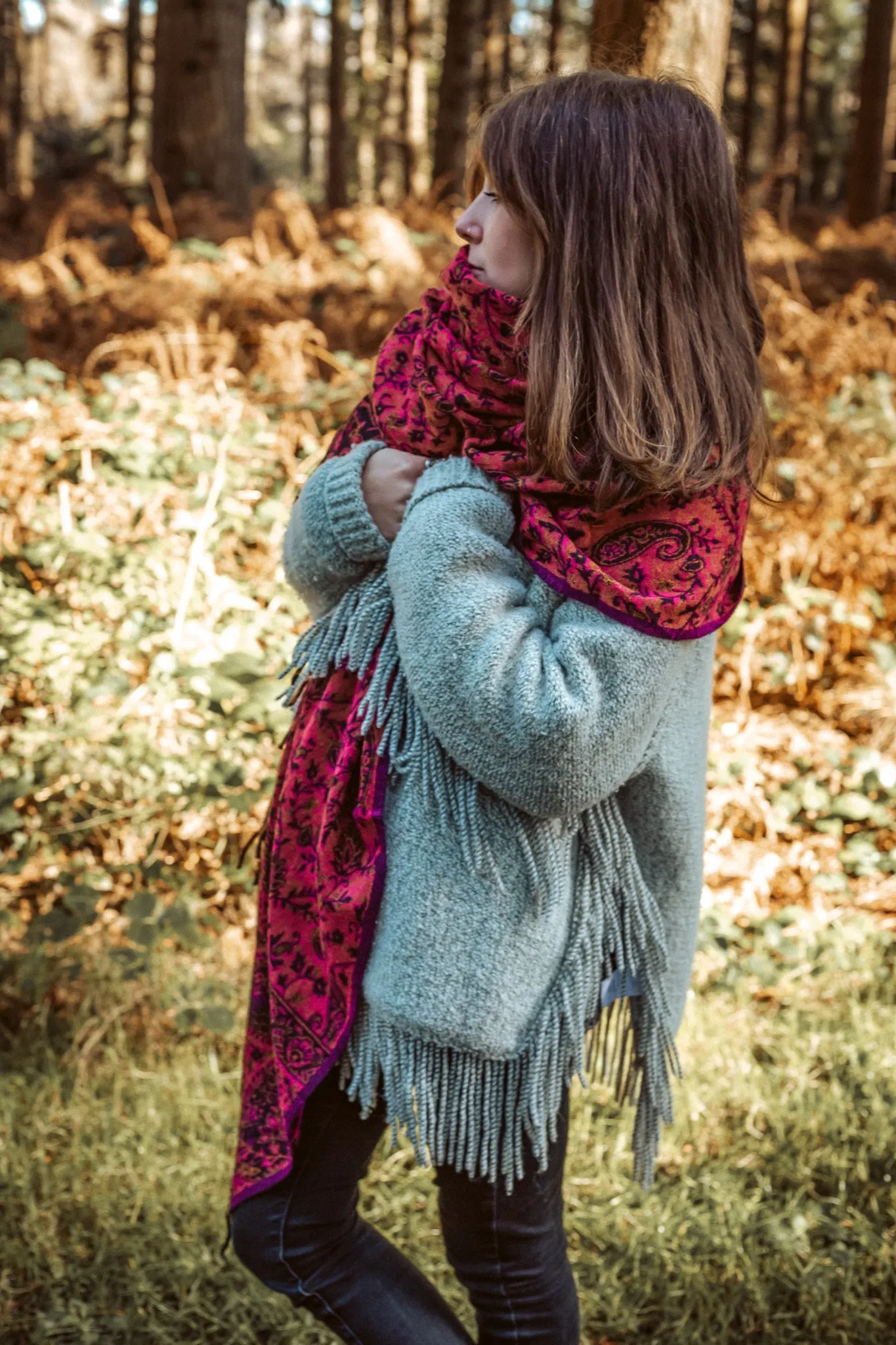 Red Paisley Blanket Scarf