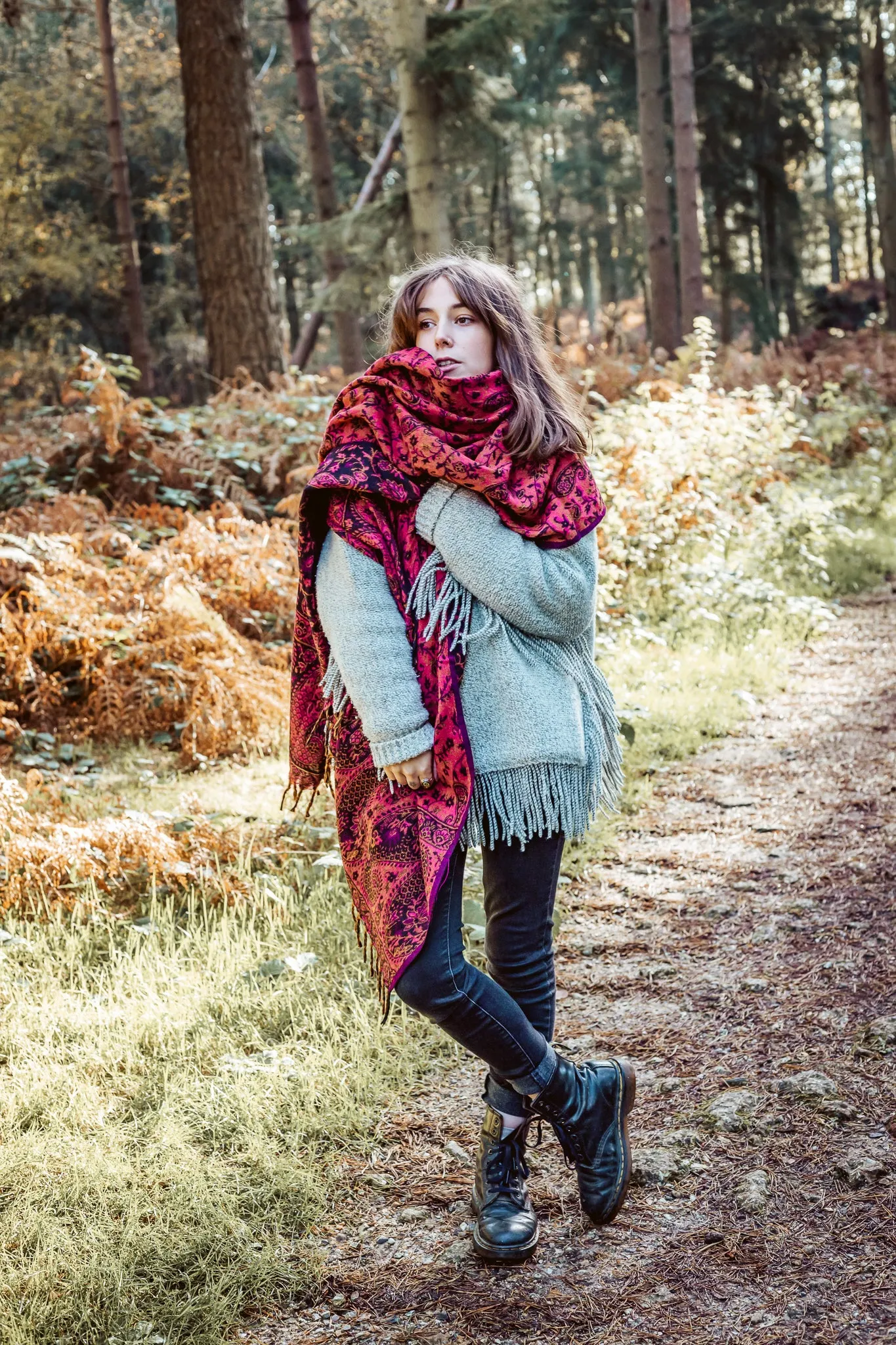 Red Paisley Blanket Scarf