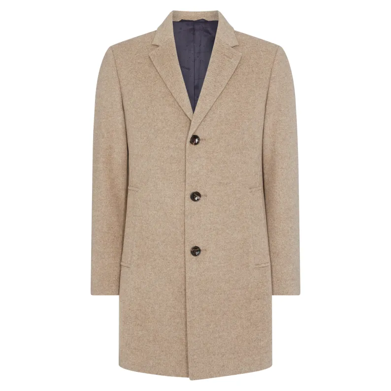 Remus Uomo Quinn Tailored Overcoat Taupe 90379