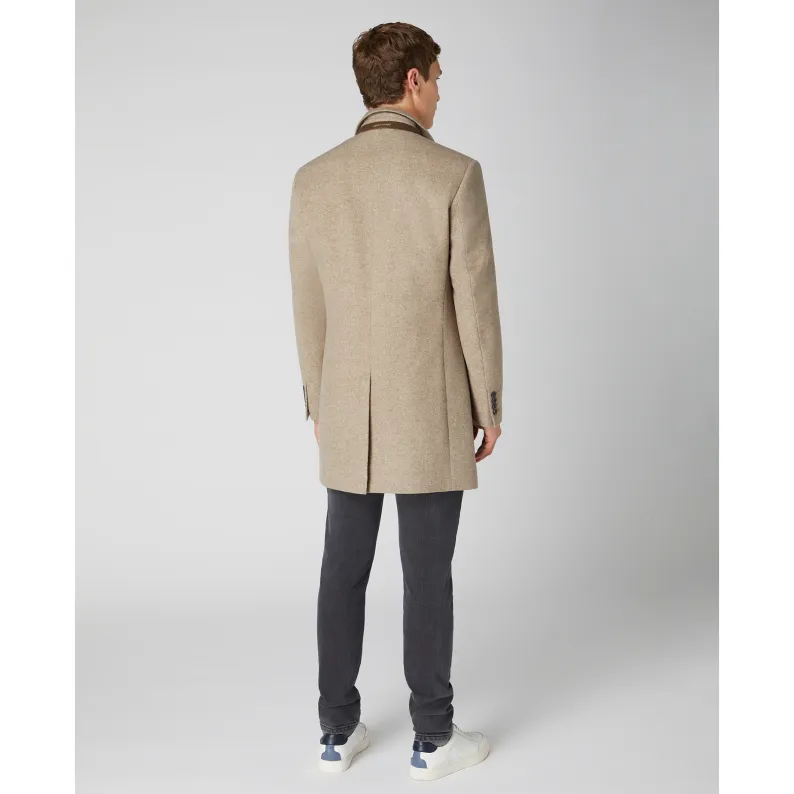 Remus Uomo Quinn Tailored Overcoat Taupe 90379