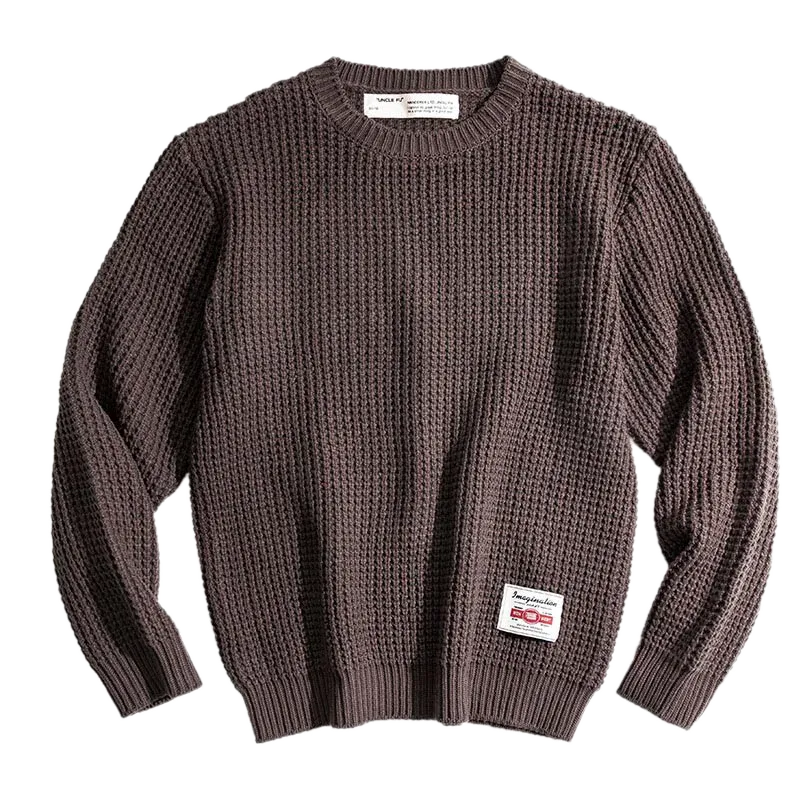 Retro Round Neck Thickened Sweater - Work Attire