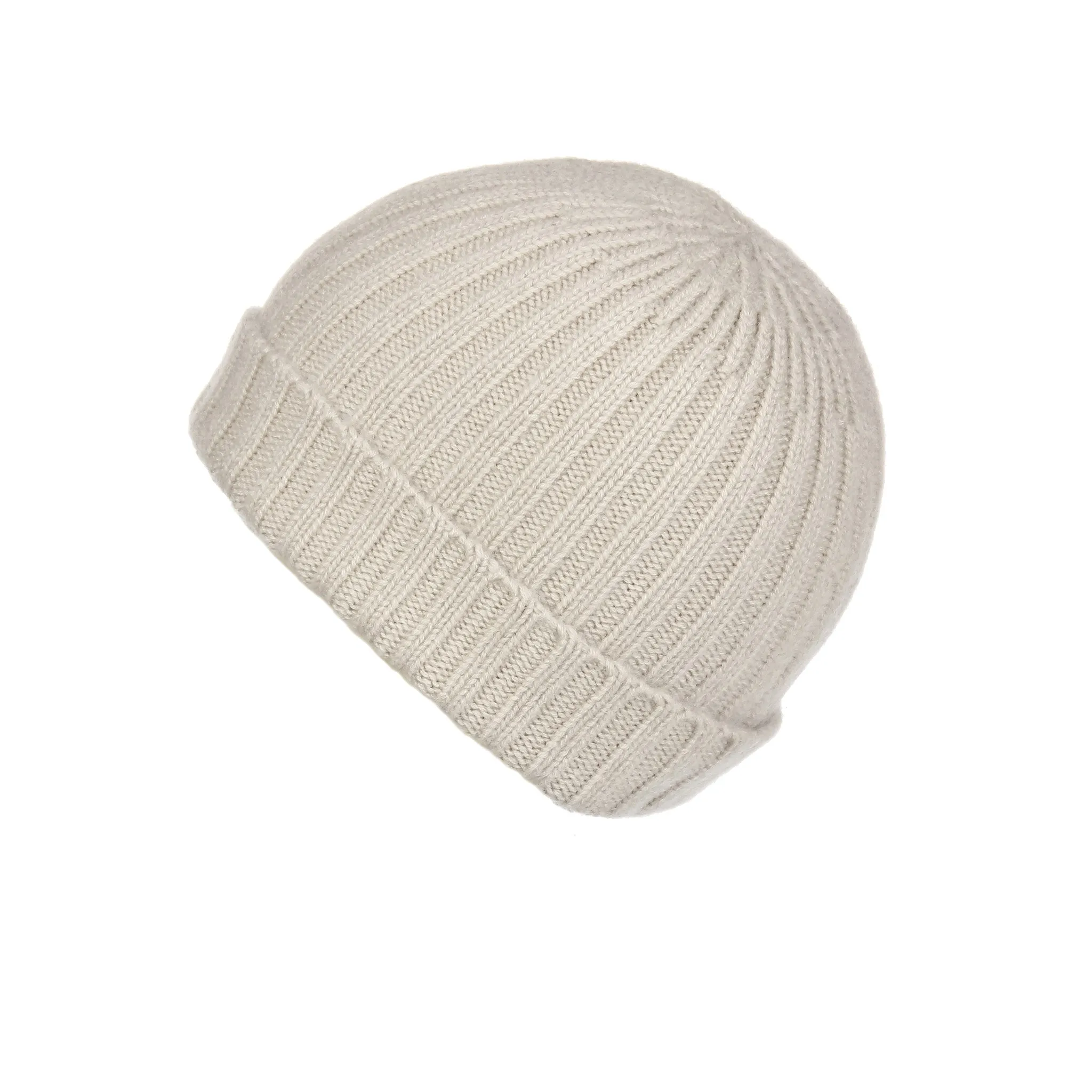 Ribbed Sand Cashmere Hat