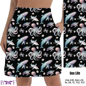 Sea life skorts with pockets