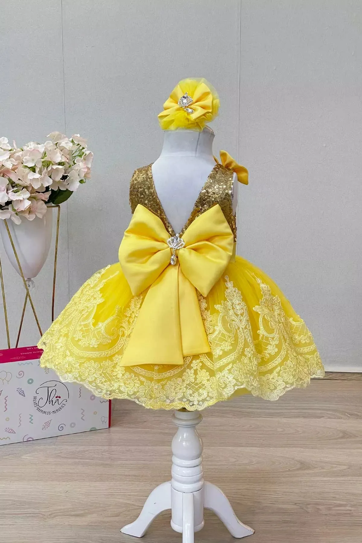 Shay Gold & Yellow Party Dress