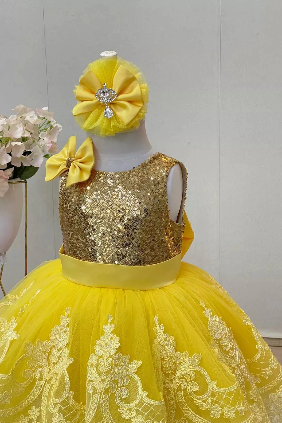 Shay Gold & Yellow Party Dress