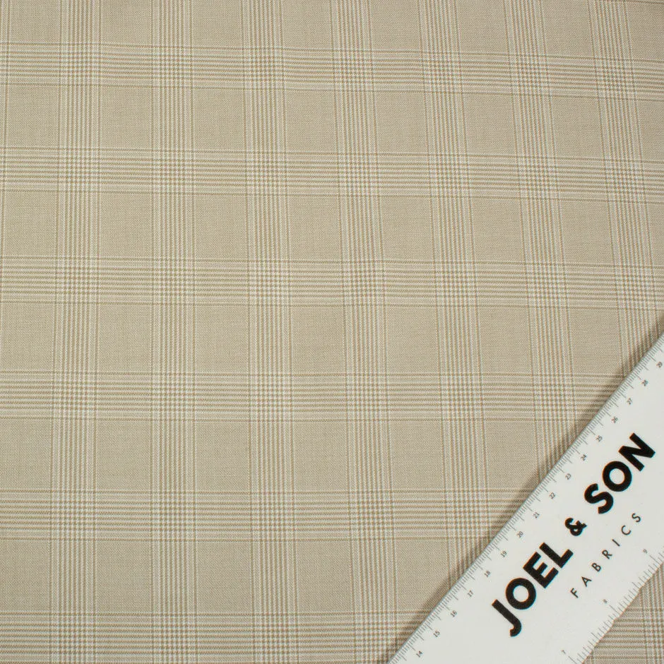 Soft Taupe Checkered 'Cotton Cloud' Suiting